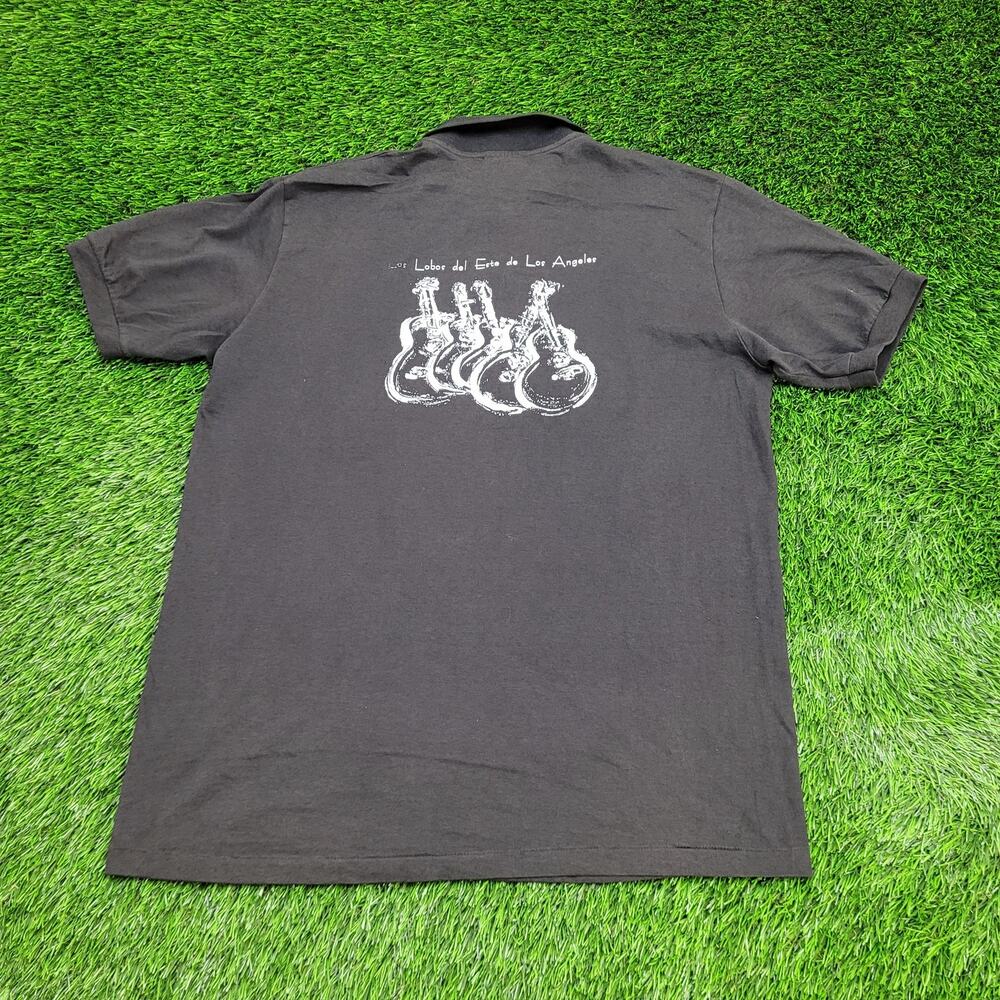 Vintage 90s Los-Angeles Guitar Polo Shirt L/XL 23x29 USA